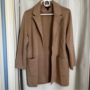 J. Crew 100% Wool Tan Open Front Sweater